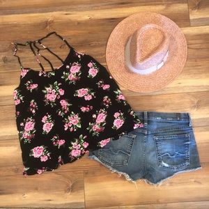 ✨5 for $25✨ No Boundaries Black Tank Top with Roses